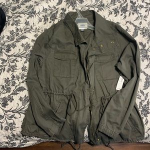 Old Navy Olive Drawstring Waist Utility Jacket